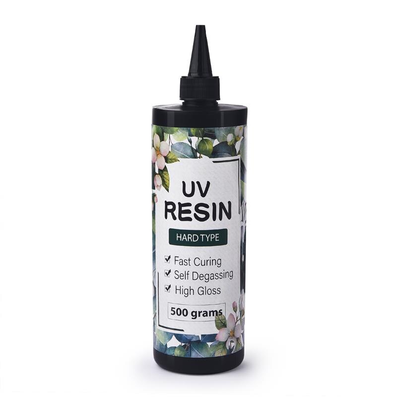 Hard UV Resin Glue Crystal Clear Ultraviolet Curing Epoxy Resin UV Glue Solar Cure Sunlight Activated DIY Jewelry Making Tools: 500g