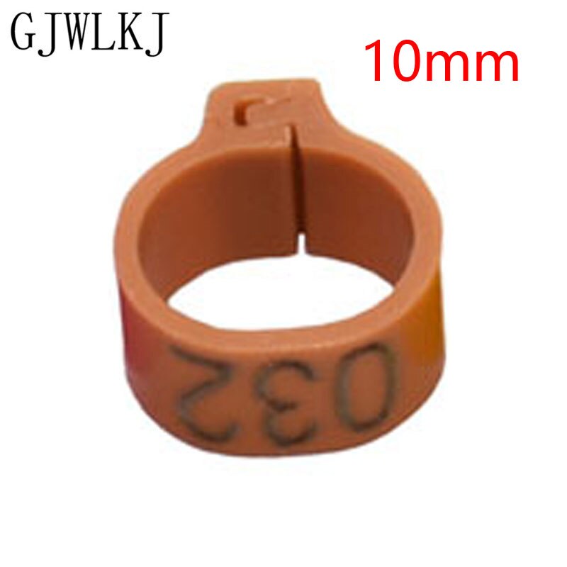 100 stks 8mmto10mm Digitale Markup Vogel Clip Ring Vogel Identificatie Tool 10 Kleur No.1-100 Duif Voet Ringen Huisdier levert: 10mmBrown