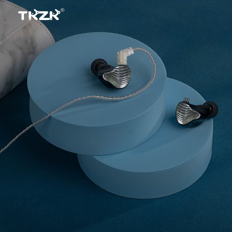 Tkzk wave 3.5mm in-ear-kopfhörer mit 1dd+1ba hybrid-treibern, harz-ohrhörer, bass-dj-headset, hifi-musik-iem mit versilbertem 2- pin-kabel