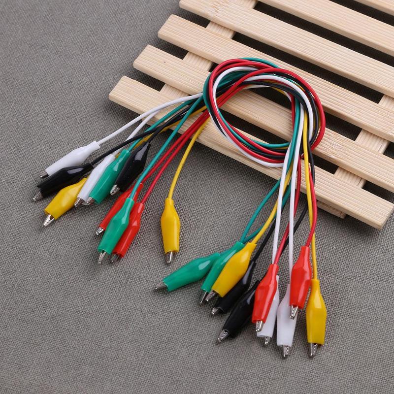 10pcs 50cm Alligator Clips Electrical DIY Test Leads Alligator Double-ended Crocodile Clips Roach Clip Test Jumper Wire