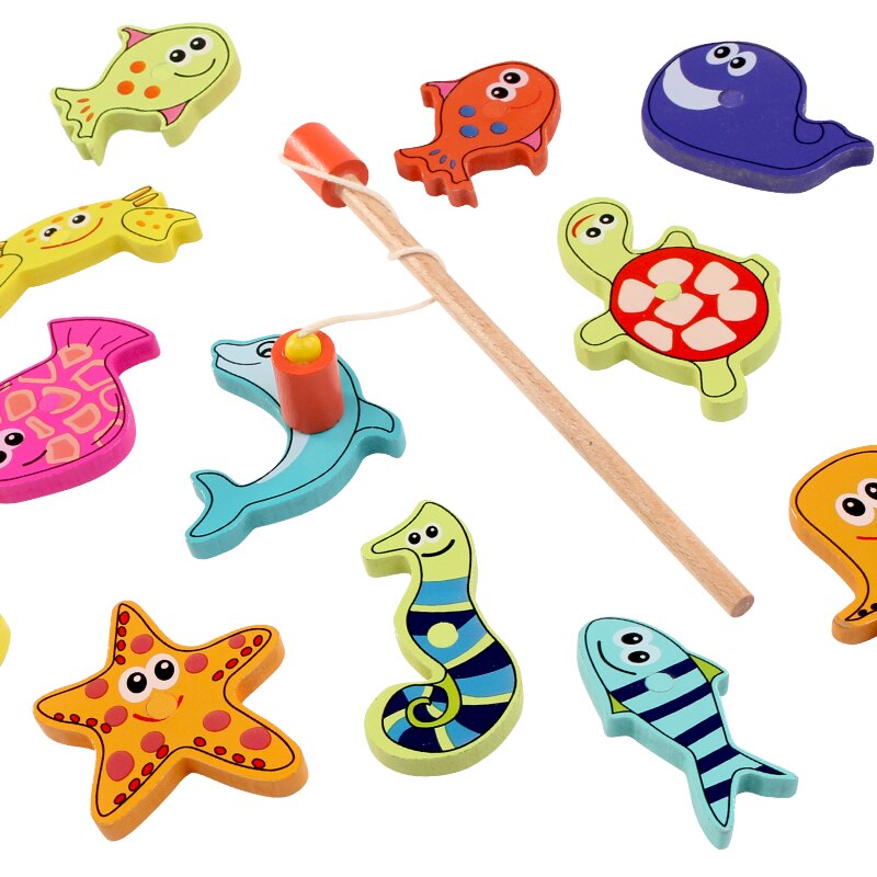 France Boikido Magnetism Cat Go Fishing game/Baby Children Educational Wooden Toys Doll Birthday Childhood/Adulthood