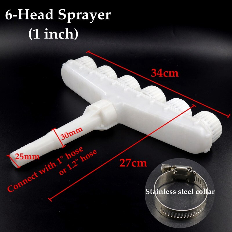 1PC Home Garden Lawn Sprinklers Water Large Flow Watering Agriculture Atomizer Greenhouse Farm Vegetable Irrigation Spray: 6-head 1in