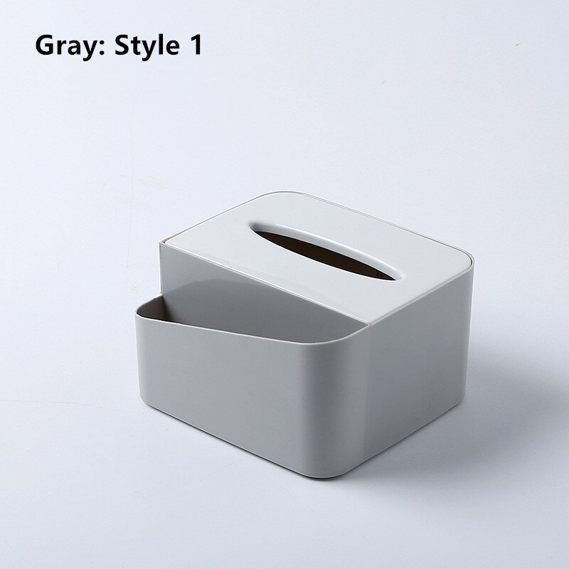 Multifunction Tissue Box Home Desktop Cosmetics Storage Case Remote Control Holder: Gray Style 1
