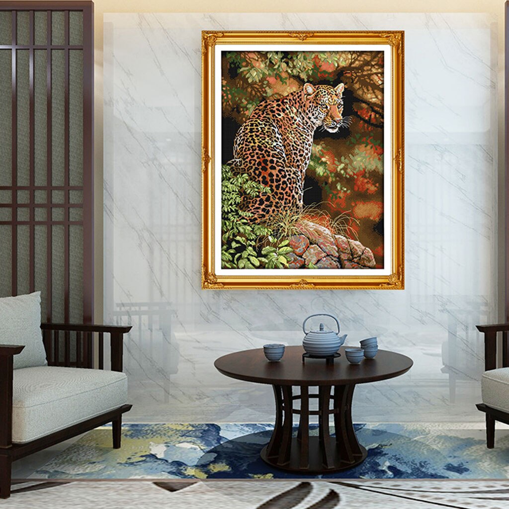 Dimensions Needlecrafts Leopard Stamped Cross Stitch Craft Animal Embroidery