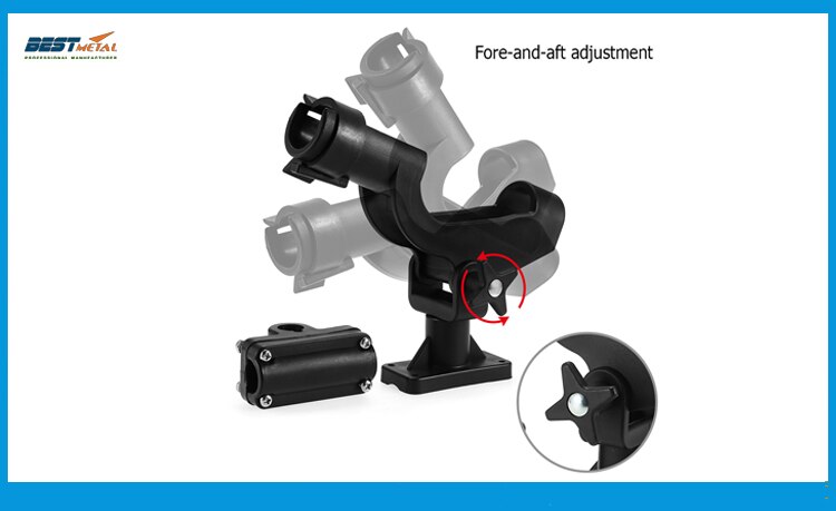 2 pieces BSET MATEL Adjustable Removable 360 degree Fishing Rod Holders Rest Kayak Boat Support Tools Accessories Pole Bracket