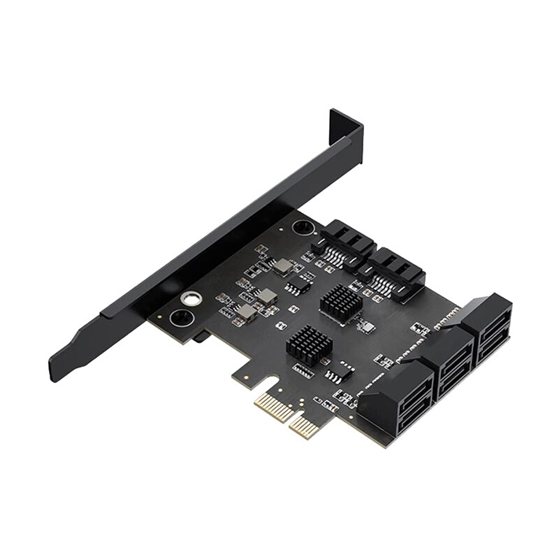 8 Port PCI-E to SATA 3.0 Expansion Card 6Gbps PCI-E X4 Adapter Card for Desktop PC JMB585 Chip Supports RAID