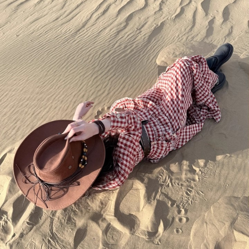 Vintage Tribal Western Cowboy Hat Ethnic Pattern Wide Brim Casual Sun Hat Retro Suede Big-edge Cowgirl Denim Hat for Travel