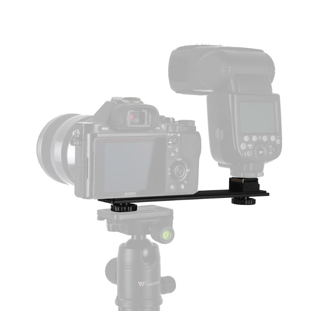 Easy Hood Straight Flash Bracket Holder 1/4&quot; Screw Cold Shoe Mount with Cell Phone Tripod Adapter for DSLR Cameras Video Light