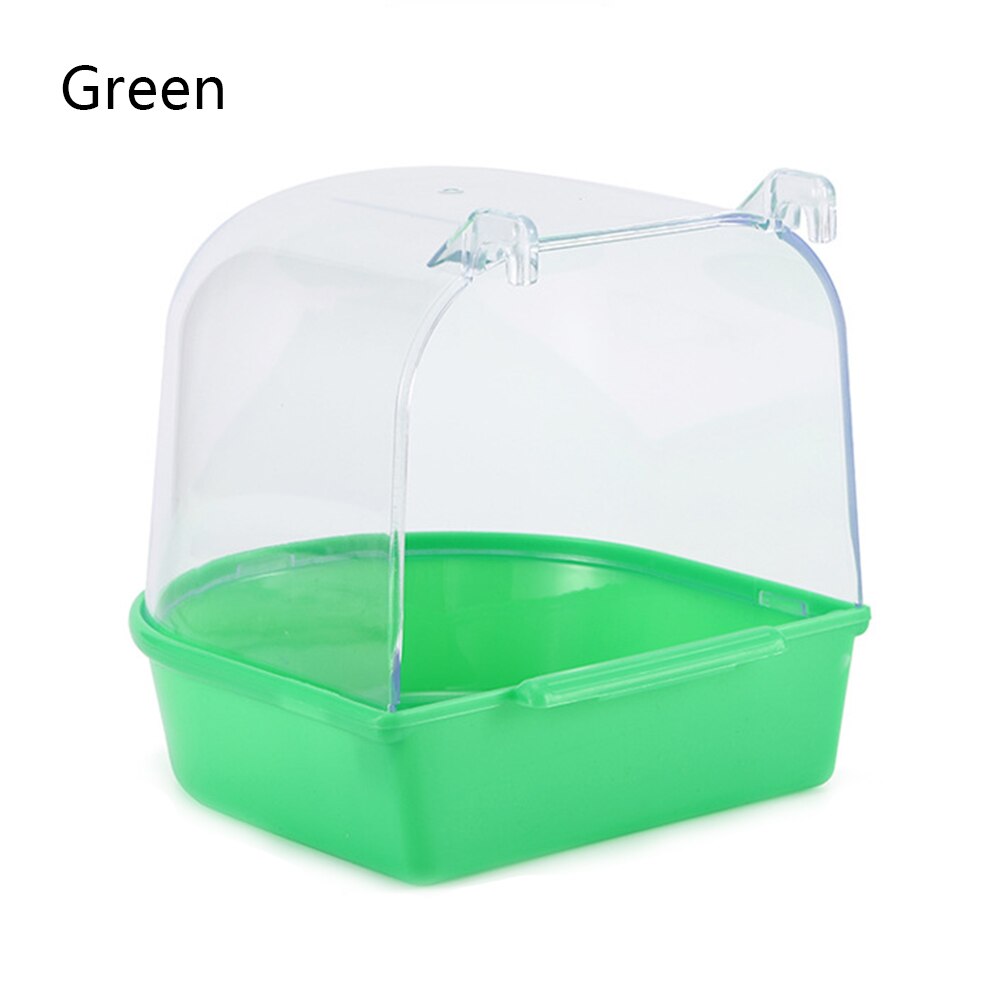 Bird Bathtub Hanging Bird Bath Cage Plastic Parrot Bath Tub Bird Shower Standing Bin Pet Cage Hanging Bowl Birdbath: Green