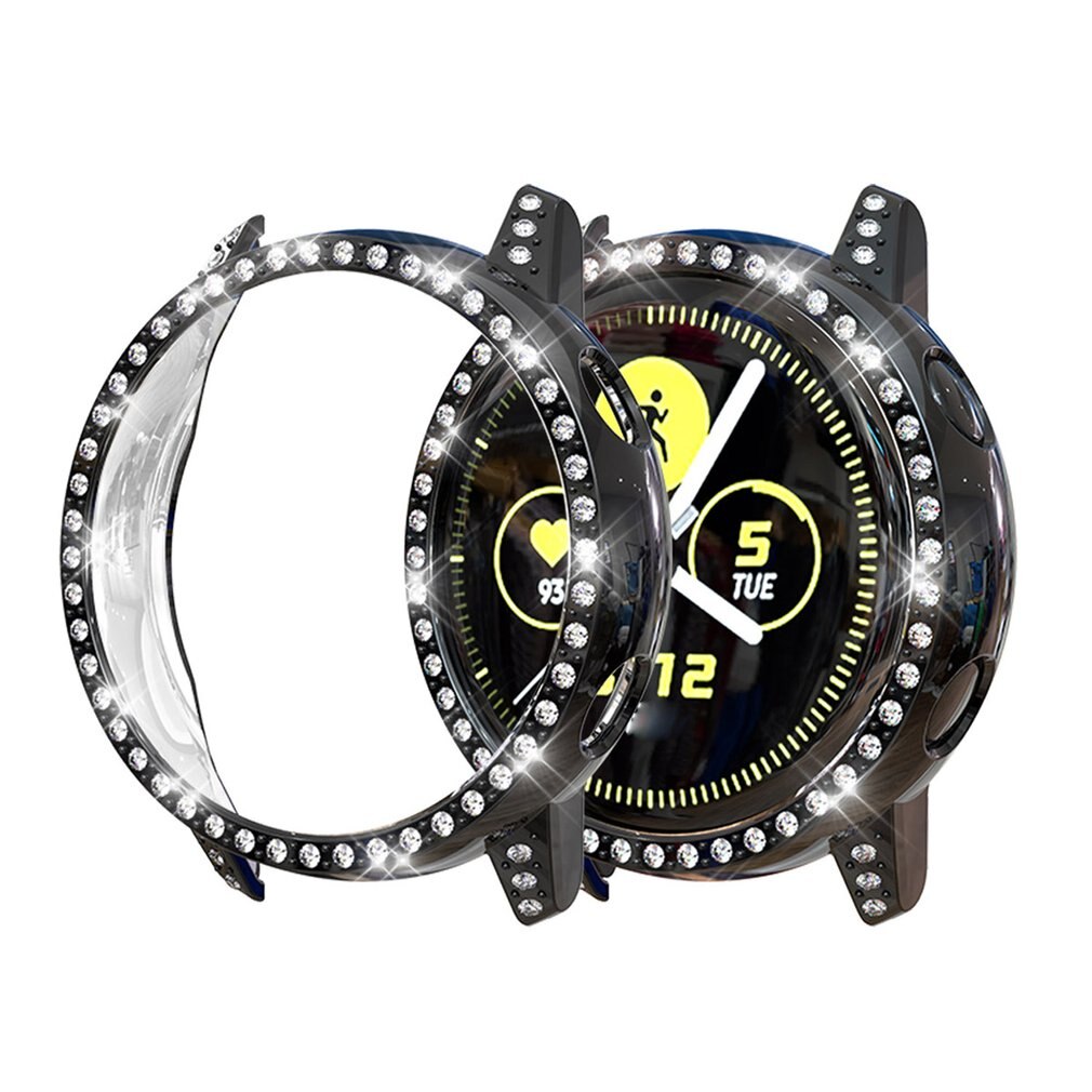 Para Galaxy Watch Active Smart Watch Diamond-funda incrustada resistente a golpes resistente al desgaste protector de pantalla de reloj