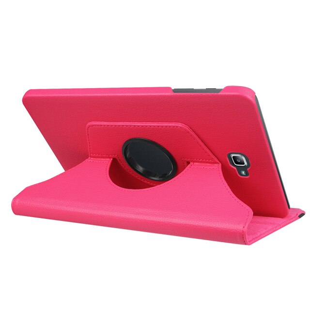 360 obrotowa obudowa dla Samsung Galaxy Tab A 10.1 2016 przypadku T580 T585 SM-T580 SM-T585 obudowa z podstawką tablet ze skóry pu Funda Coque: Rose Red