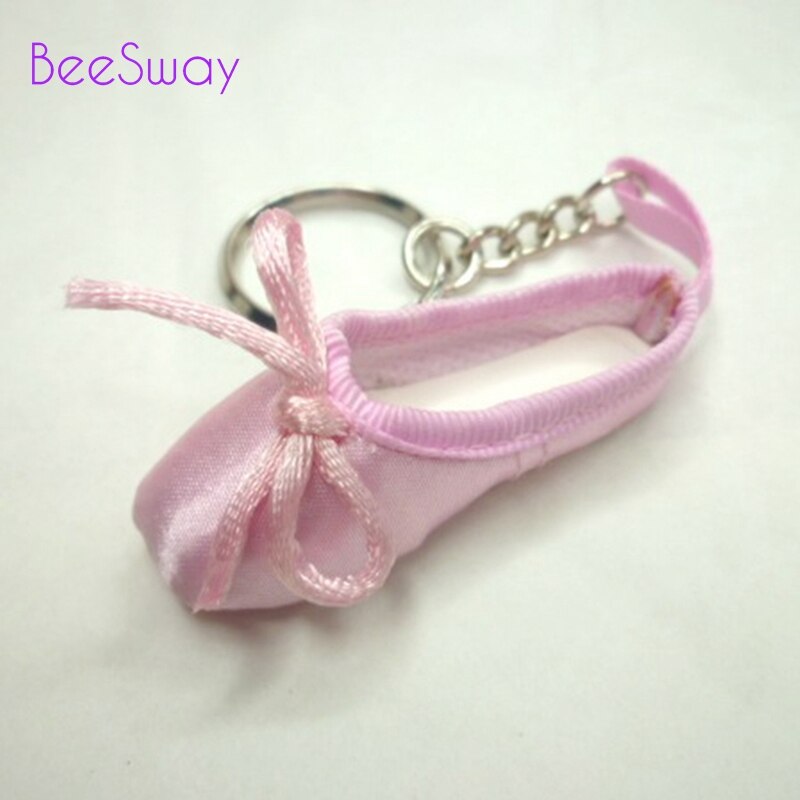 Mini danser satin ballet nøglering lilla ballet tå nøglering ballet sko nøglering dans lille værktøj til piger