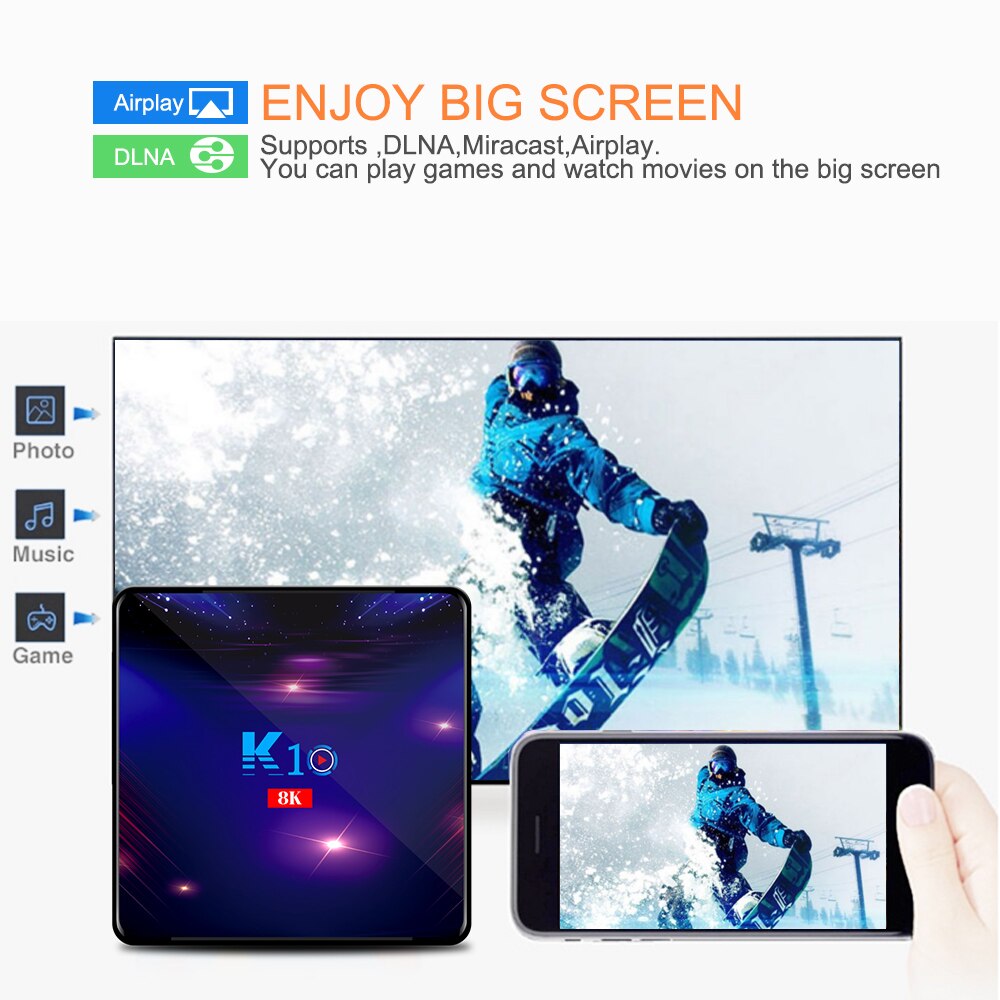 Snelle Levering! K10 Smart Android9.0 Tv Box Amlogic S905 X3 8K Media Player 4Gb 32/64/128Gb tv Box 2.4G/5G Wifi BT4.1 Set Top Box