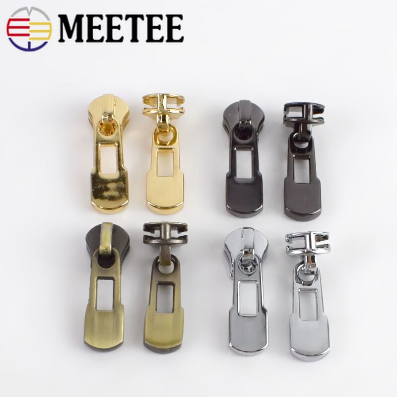 Deslizadores metálicos con cremallera para prendas con cremallera, Kit de reparación de cabezas de cierre con cremallera, accesorios de costura de ropa DIY, KY825, 3 #, 10 Uds.