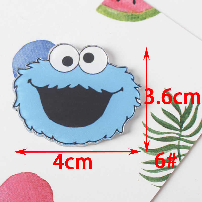 1 PC MIX Cool Sesamstraat Cartoon Acryl Badges Kawaii Badge Pictogrammen op De Rugzak Badges voor Kleding Handtas Pin broche Z66: No6