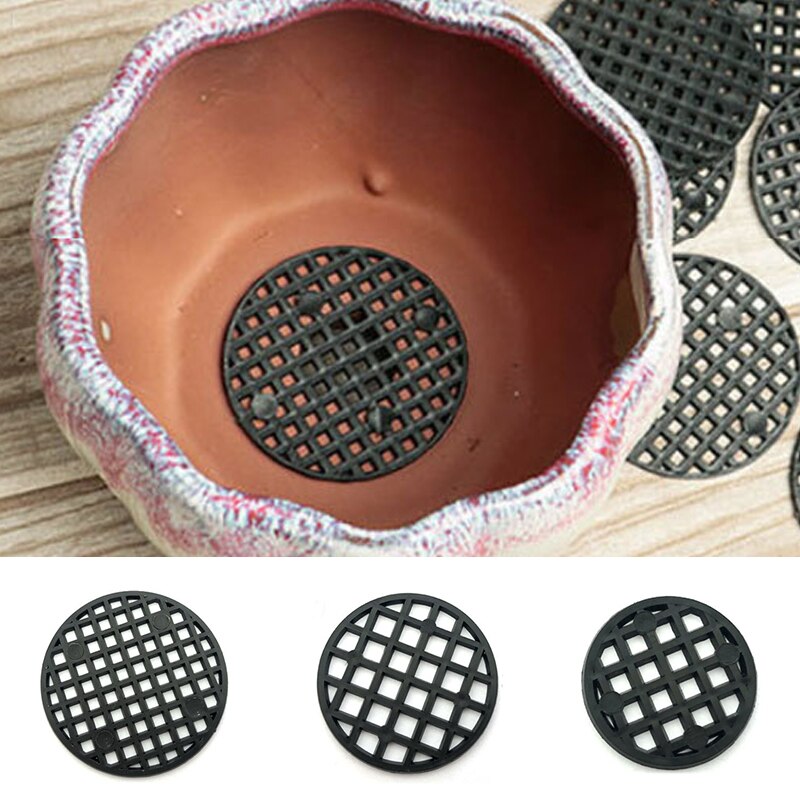 20pcs Plastic Garden Flower Pot Mesh Pad Bottom Grid Mat Prevent Soil Loss Leak-proof Anti-corrosion Breathable Net