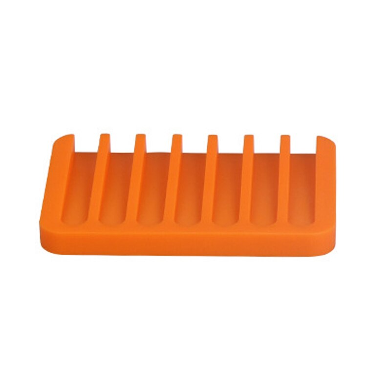 Badeværelse silikone fleksible sæbeskåle opbevaringsholder sæbekasse pladebakke afløb foldbart badeværktøj: Orange