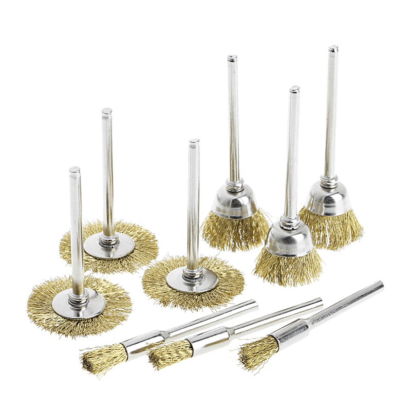 9 Brass Brush Wire Wheel Brushes Die Grinder Rotary Electric Tool for Engraver M4YD