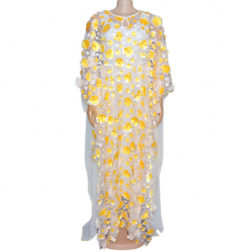 2 Delige Set Stijl Klassieke Afrikaanse Vrouwen Dashiki Mode Losse Borduren Lange Jurk Afrikaanse Jurk Voor Vrouwen Afrikaanse Kleding: Geel