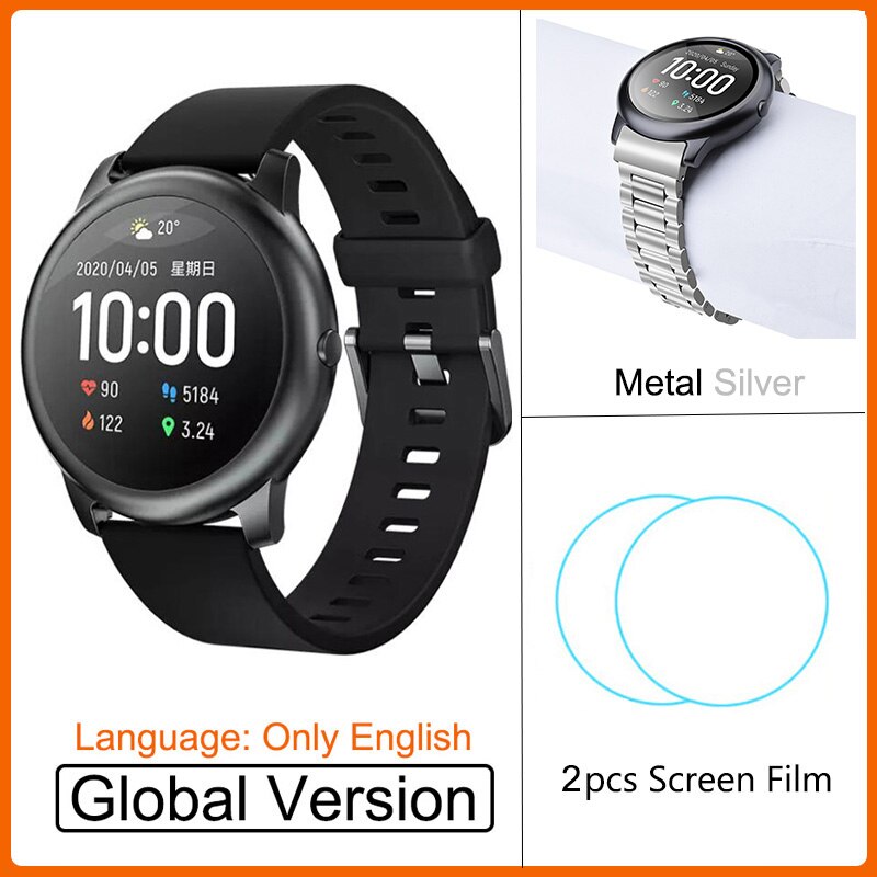 Youpin Haylou Solar LS05 Smart Uhr Sport Metall Herz Rate Schlaf Monitor IP68 Wasserdichte iOS Android Globale Version Für Xiaomi: Add Metal Silver