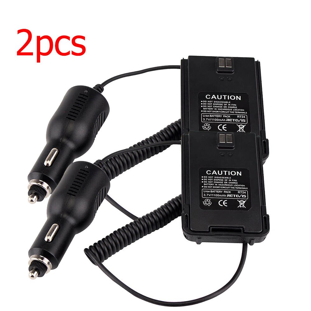 Cargador de batería para coche/vehículo, eliminador de batería de 12V-24V para Retevis RT24, Radio bidireccional, accesorios para PMR Rradio J9123J, novedad de 100%: 2PCS