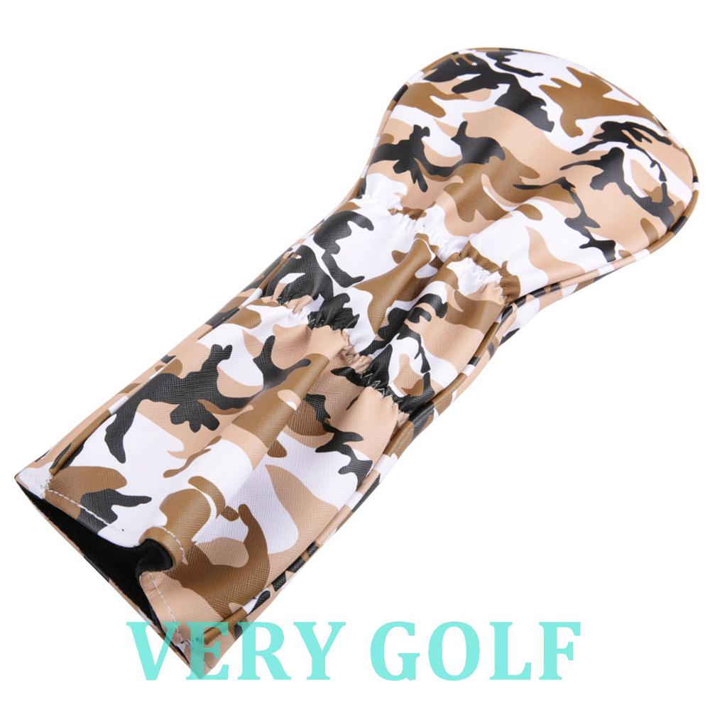 Golf Club Driver Fairway Wood Hybrid Head Cover Soft Polyester Leather with Yellow Camouflage Driver FW Hybrid Headcover