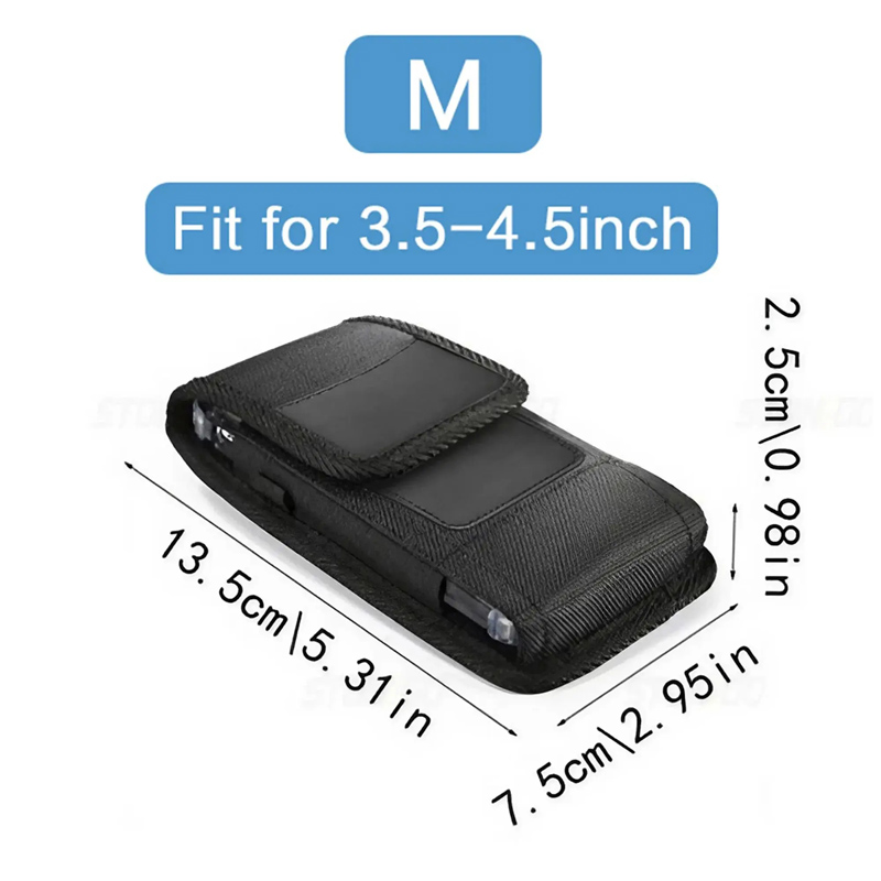 Nylon Cell Phone Belt Clip Holster Pouch Buckle Wallet Card Holder Case Cover For iphone 15 14 Pro Max Samsung S24 S23 Ultra Bag: black