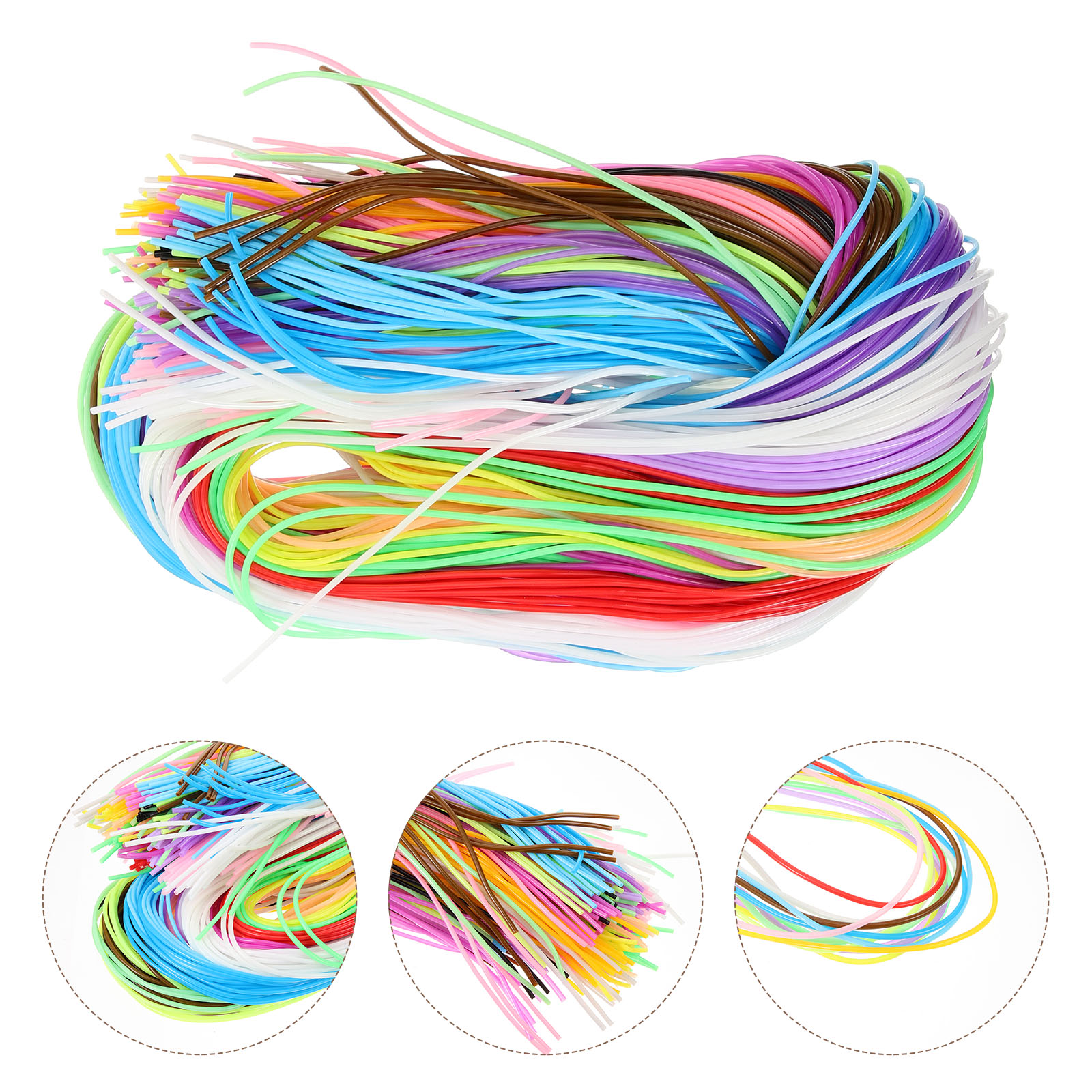 200 stk fargerikt flettet tau pvc flettet ståltråd plast gjør-det-selv flettet tau gjør-det-selv flettet hyssing pvc-snor håndverkssnor: Default Title