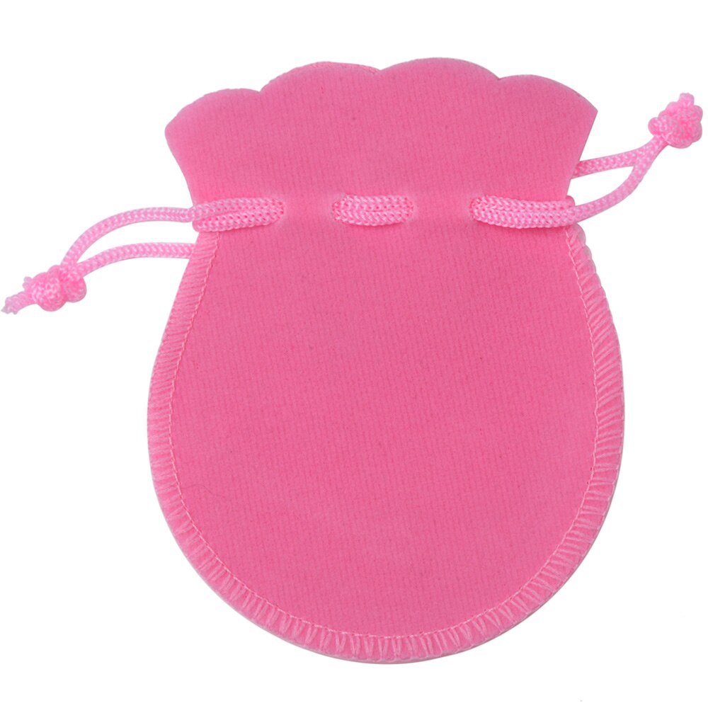 50 kpl/pussi korupakkaus pyöreä samettipussi 7 x 9cm korulaukkua kiristysnyöripussit &amp; pussit: Vaaleanpunainen