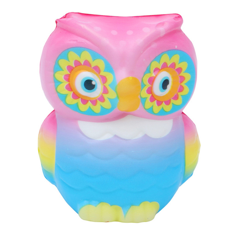 mignon hibou coloré Squishy Simulation Animal lente augmentation presser jouet parfumé soulagement du Stress jouets pour enfant fête de noël