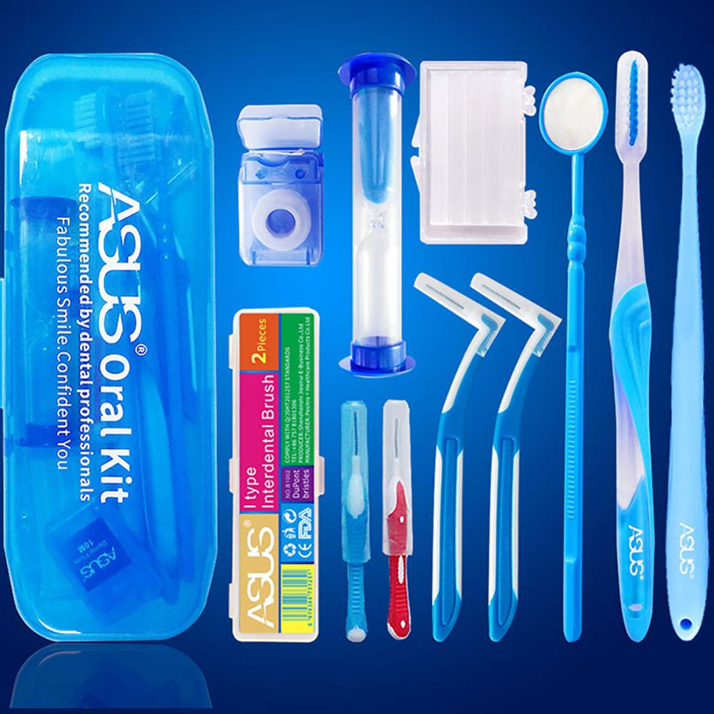Orale Schoon Tool Orthodontische Mondverzorgingskit Tandenborstel Mond Spiegel Interdentale Borstel Dental Floss Orthodontische Schoon Pak #