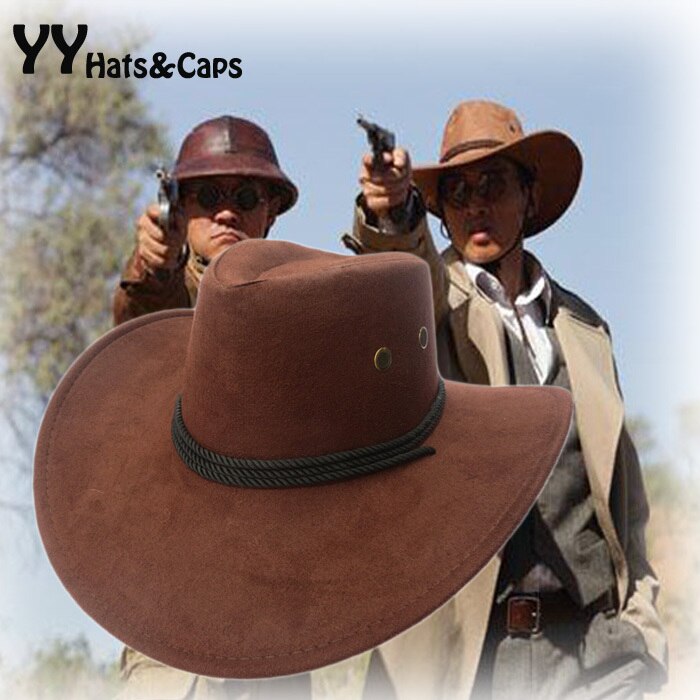 Cowgirl Sun Hat Faux Leather Cowboy Hat Men and Women Travel Caps Western Hats Chapeu Cowboy 9 colors YY0270