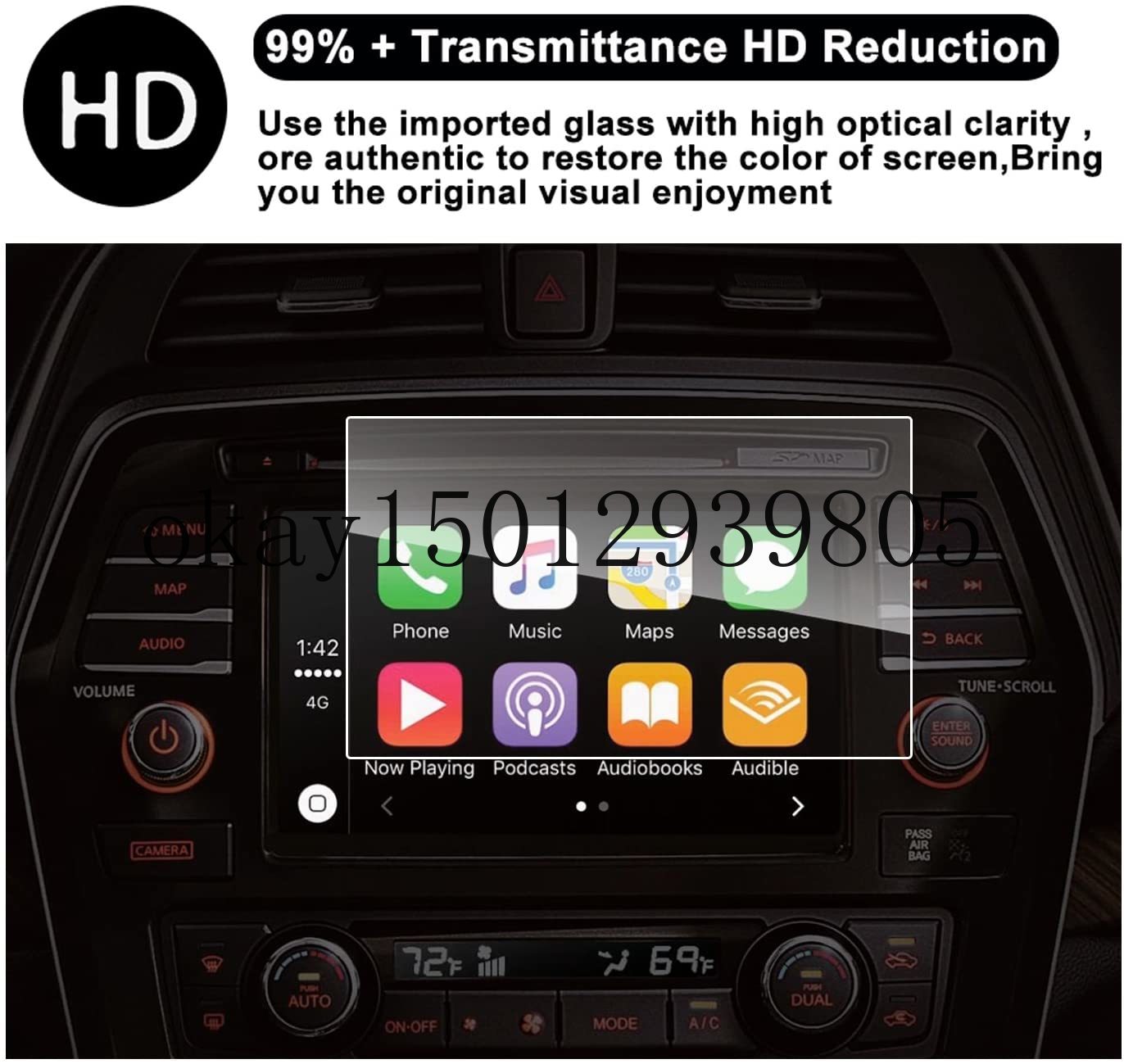 for Nissan Maxima 8-Inch Touch Screen Car Display Navigation Screen Protector, RUIYA HD Protective Film
