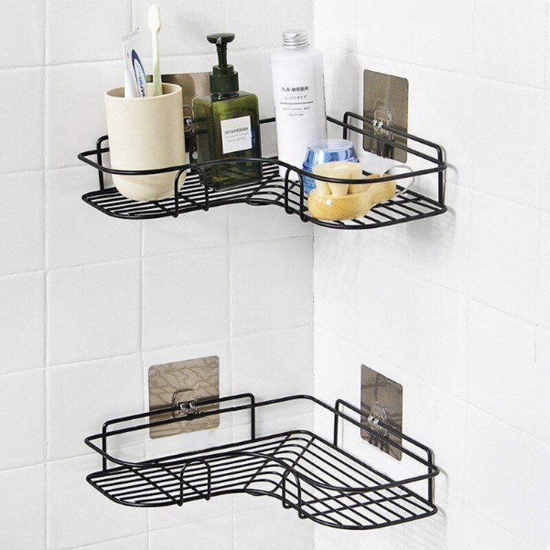 Estante de almacenamiento de champú montado en pared de habitación, con ventosa, sin perforación, accesorios para baño y cocina