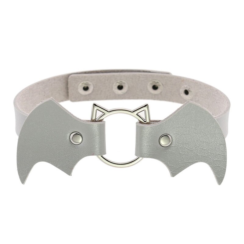 Sitaicery Punk Bat Kragen Halsband Frauen Halskette Kit Kopf PU Leder Halsband Gothic Halskette Kette Jewely Zubehör: 3