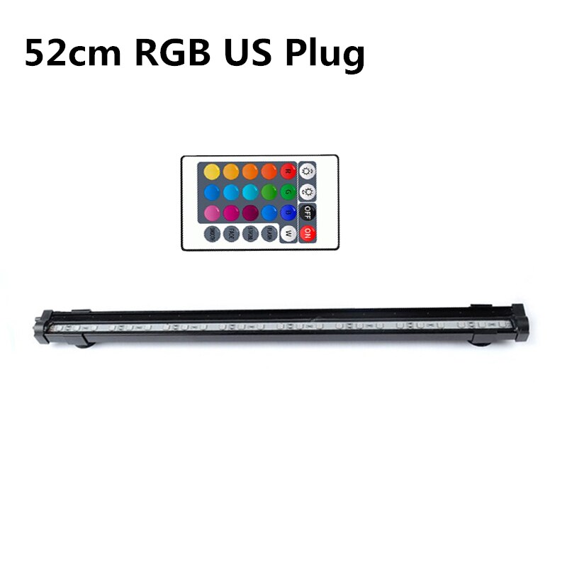Serbatoio di Pesci d'acquario Luce Impermeabile del portato Bolla Pompa sbarra Luce 23/30/45/52cm Della Decorazione di Illuminazione lampada subacquea 24 Chiave A Distanza di Controllo: 52cm RGB US spina