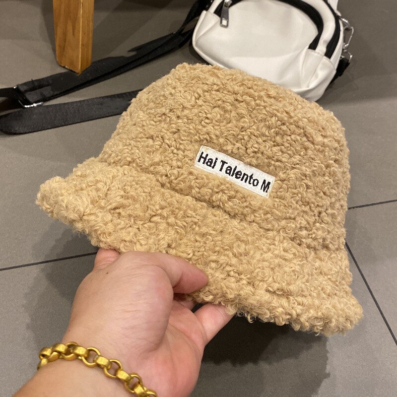 Unisex Pluizige Emmer Hoeden Bekken Hoed Mode Warmte Mooie Toevallige Mannelijke Hoed Hai Talento M Harajuku Warm Winter Hoeden: Khaki