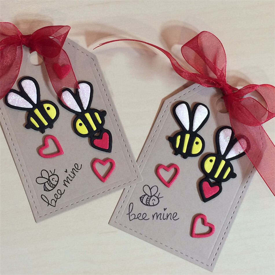YaMinSanNiO Bee Metal Cutting Dies Heart Dies Scrapbooking Die Cuts for Cards Making DIY Animal Crafts Stencil