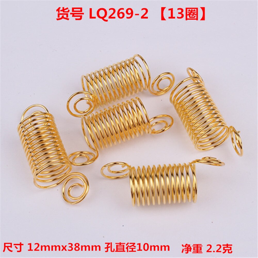50PCS 10mm Hair Rings Braid Dreadlock Beads Stretch Spiral Shape Hair Cuffs Clips Tube For Braid Hairstyling Accessories Gold: 13 laps