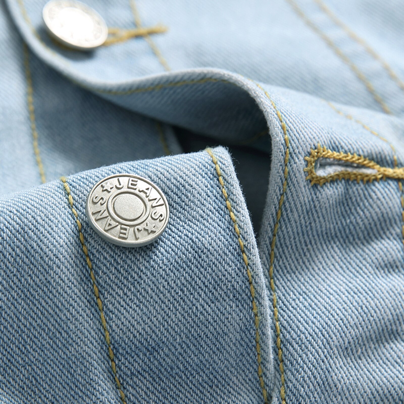 Chaqueta vaquera de manga larga para hombre, abrigo informal con personalidad, Color sólido, con cuello rasgado y bolsillo