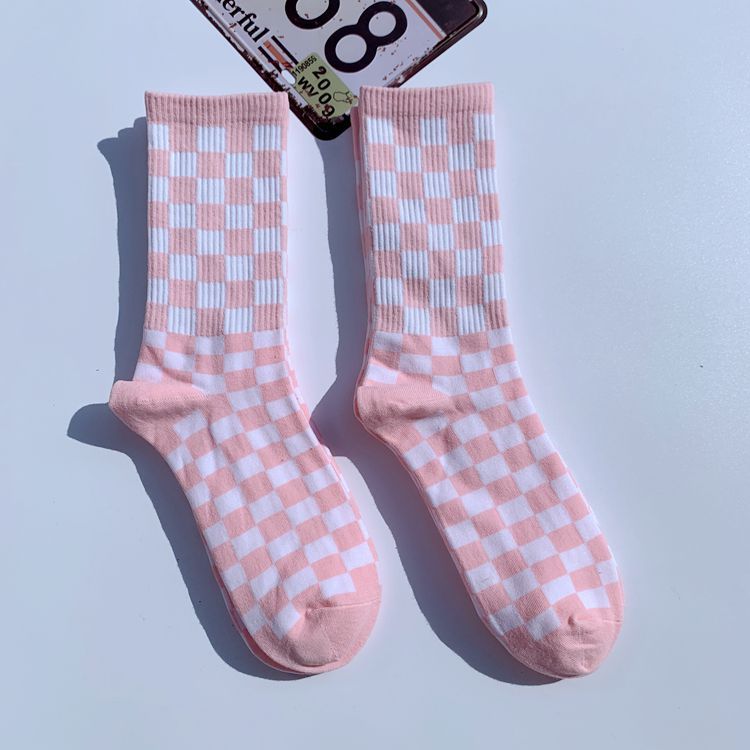 Korea Harajuku Überprüfen Socken Straße Sport Druck Skateboard Socken Hüfte hüpfen Geometrische Schachbrett Hüfte hüpfen Socken: 6