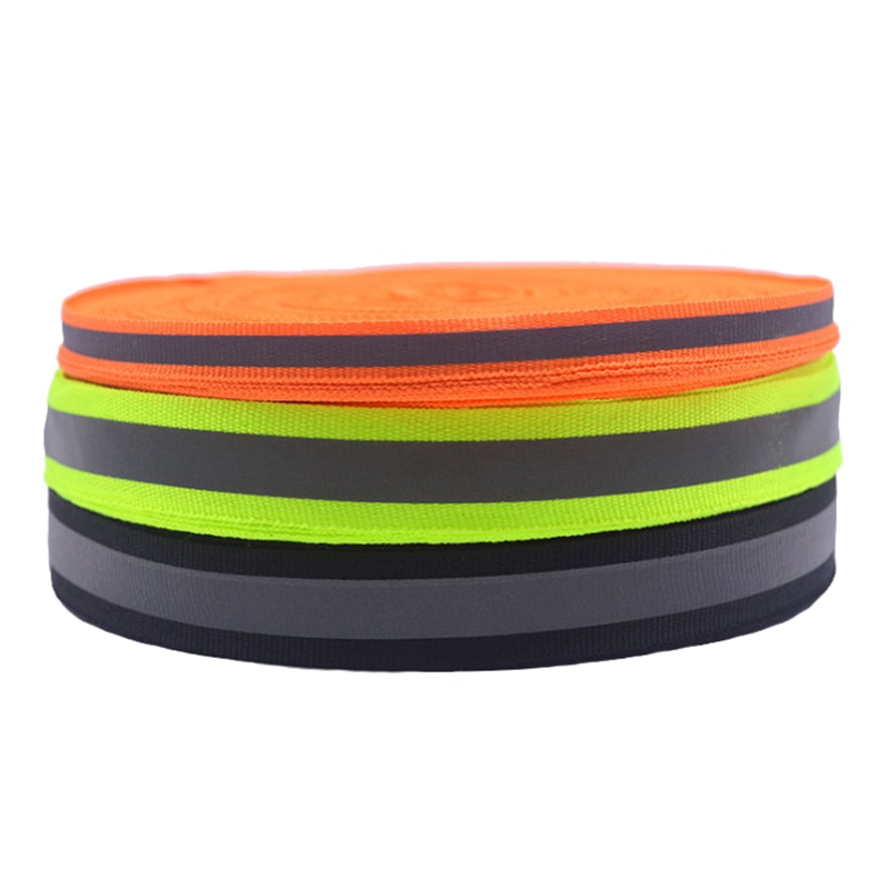 1 meter Reflecterende Singels Lint Weven Piping Kranen Stof Tape Waarschuwing met heldere reflecterende film 2*1cm Breed