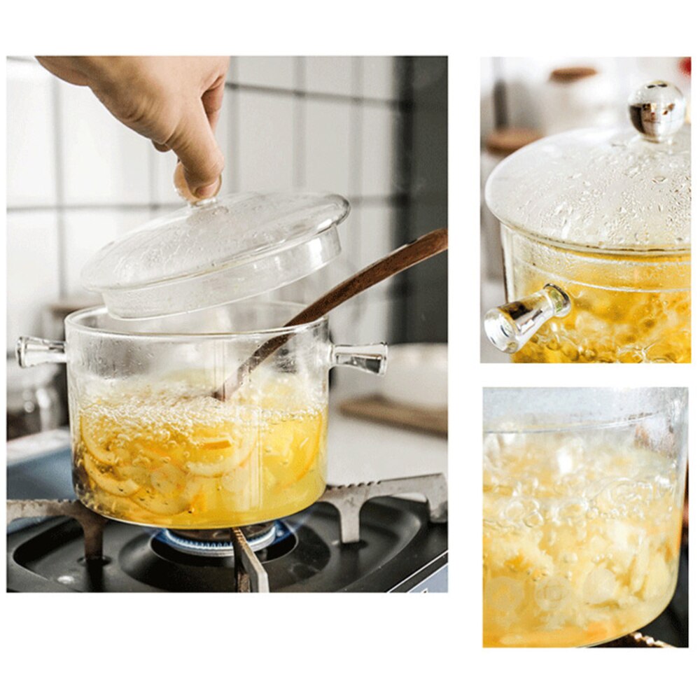 Värmebeständig soppgryta glas kokgryta genomskinlig gryta gryta pan instant noodle pot nudlar skålar för hem kök restaurang