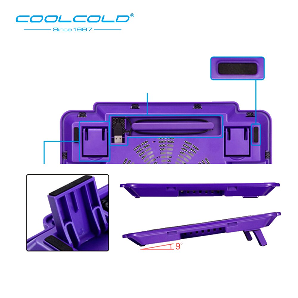 COOLCOLD Leichte Laptop Cooling Pads USB Einzel Fans Super Cool 5 V DC Notebook Kühler Pad für 14 15,6 zoll laptop Notebook