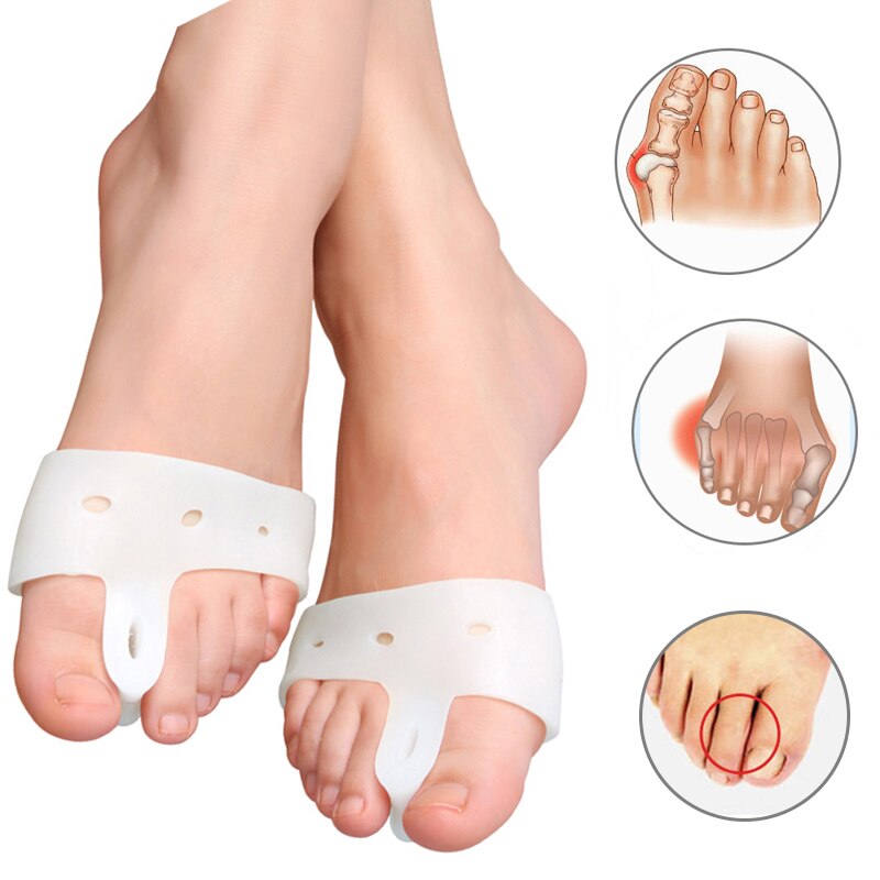 Antepié de silicona almohadillas Gel plantillas pedicura calcetines juanetes Corrector separador para dedos del pie Hallux Valgus corrección cojín Gel almohadilla: 1 Pair M