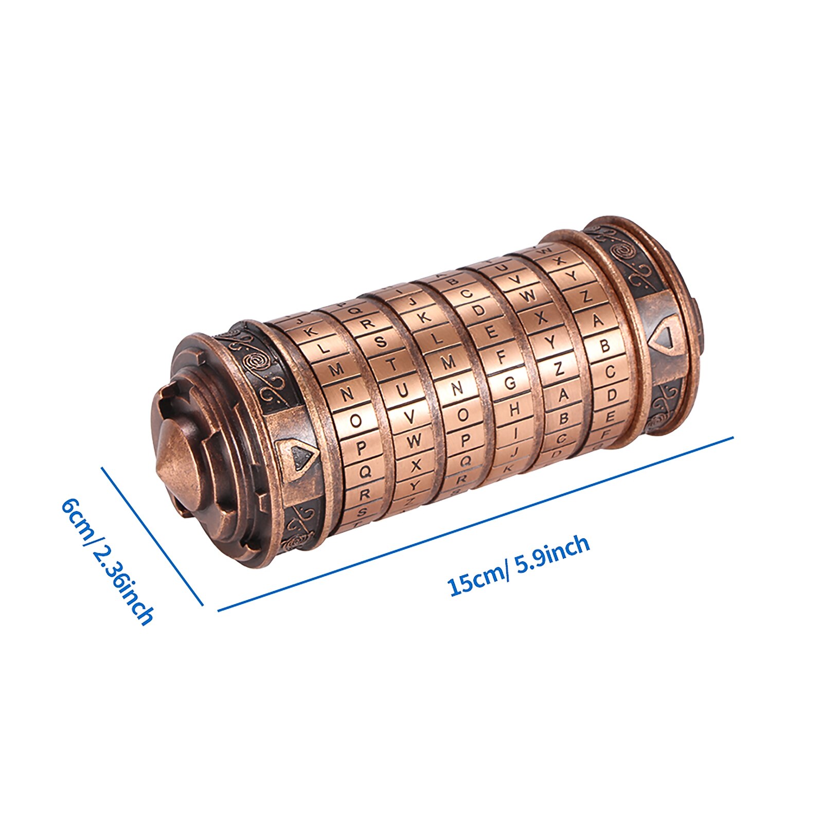 Jouet à code de Léonard de Vinci, cryptex en métal pour de mariage, saint-valentin, mot de passe en lettres, accessoire pour escape room
