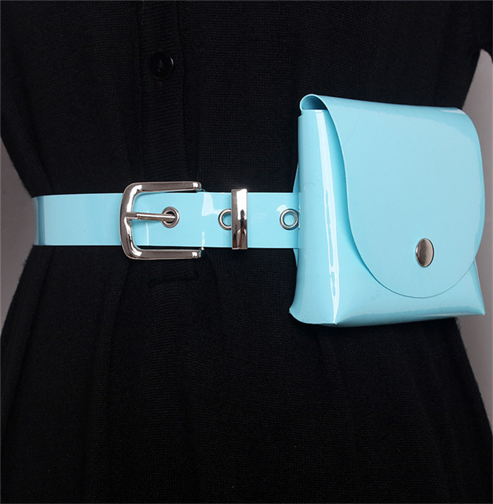 Mihaivina damen-bauchtaschen, lässige damen-pvc-gürteltaschen, lila gürteltaschen, Mini-bauchtaschen für mädchen , kleider, 7 #39: Blau