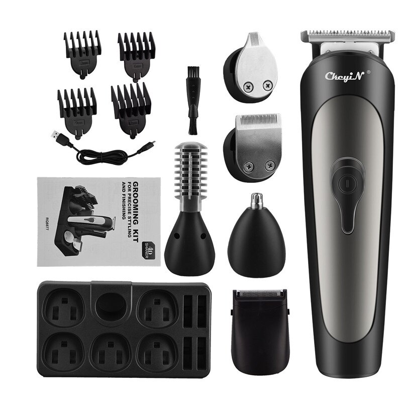Multifunctional Hair Trimmer Grooming Set Cordless Body Trimer Beard Hair Clipper Rechargeable Nose Ear Haircutting Machine