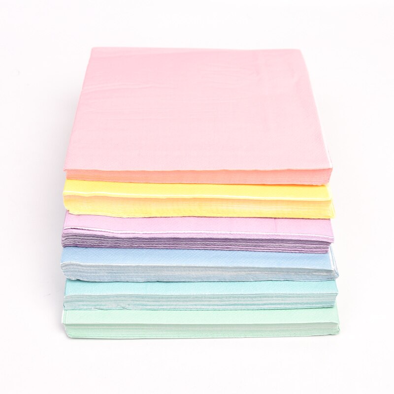 20 stk macaron pastel papirservietter pink slik baby shower børn enhjørning fødselsdag bord dekoration bryllup service 33*33cm