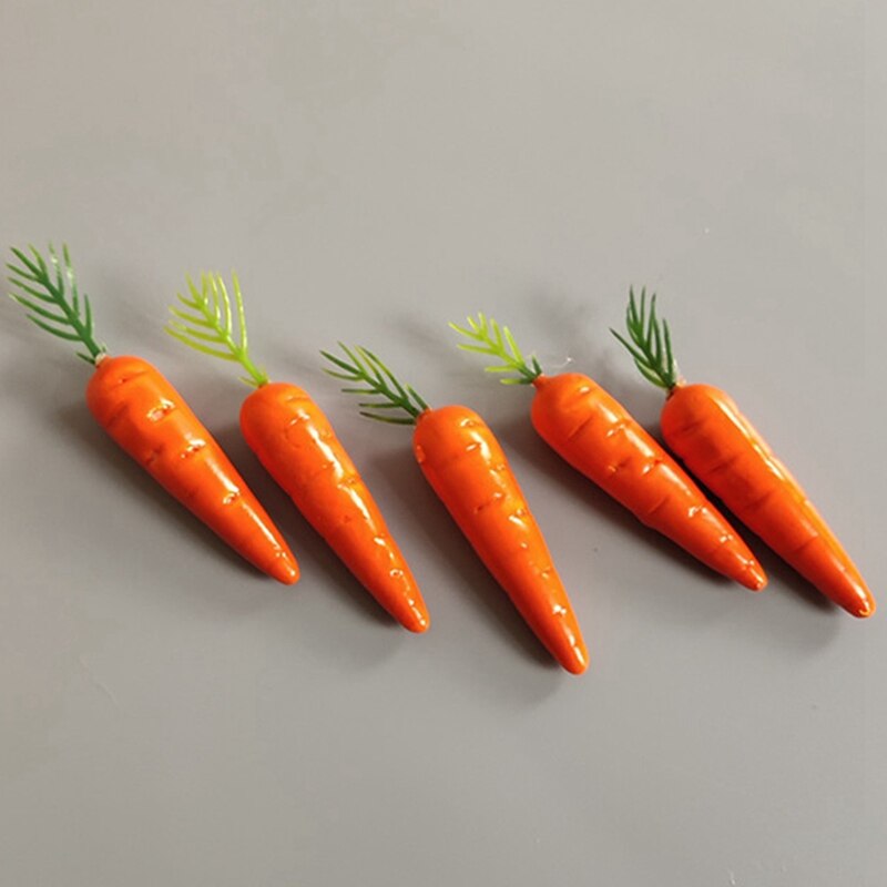 10 Uds Mini zanahoria Artificial plástico Flor de PE frutas y verduras boda simulación decoración